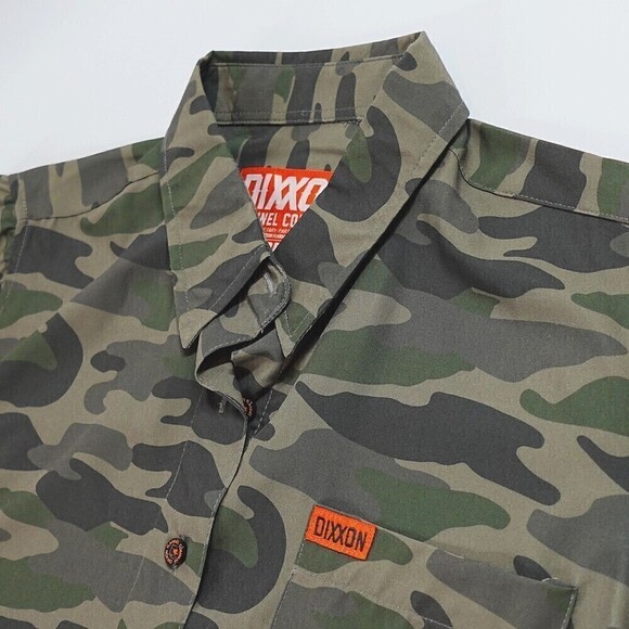 DIXXON Freebird Shirt Mens Small Green Camo Button-Up Party Versatile Comfort - Picture 11 of 14